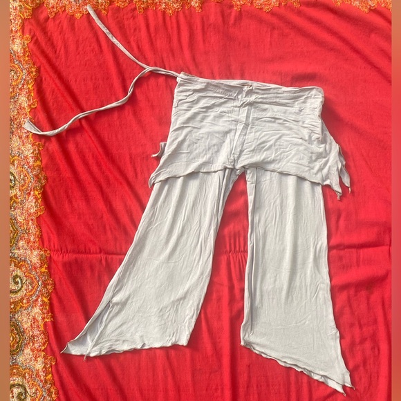 Cotton adjustable drawstring cropped pants - Picture 2 of 5